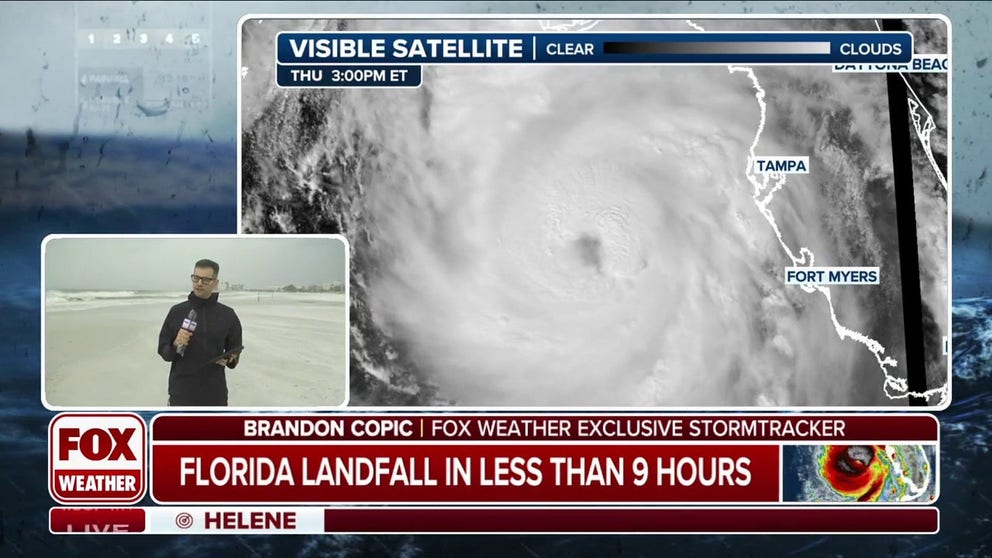 Brandon Copic, FOX Weather Exclusive Storm Tracker, describes his strategy for covering Hurricane Helene near Tallahassee and his concern about the storm as it is expected to make landfall as a Category 4 hurricane in the dark of night. Sept. 26, 2024.