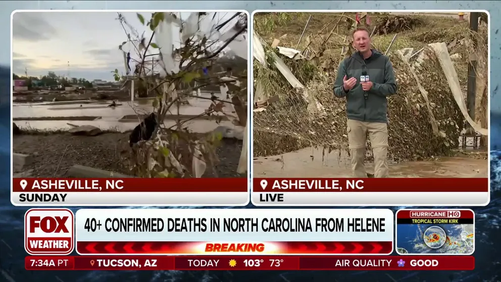 FOX Weather Correspondent Robert Ray is in Asheville, North Carolina where flooding has claimed dozens of lives and destroyed parts of the community known for arts and nature. 