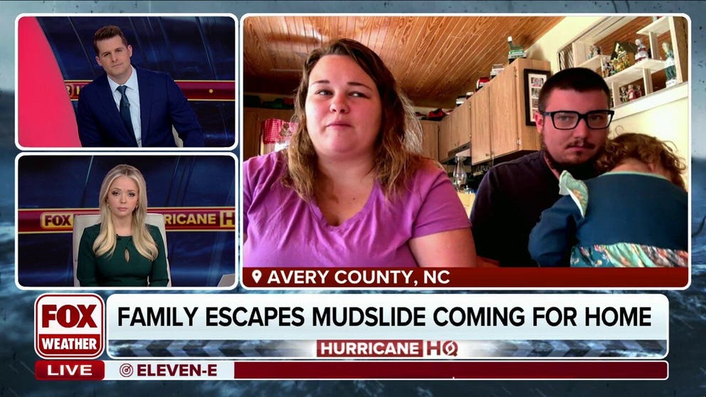 A family of four from Avery CO, NC narrowly escapes a torrential mudslide in their backyard. The Hicks family shared their harrowing experience on FOX Weather, from one of the areas hardest hit by Helene.