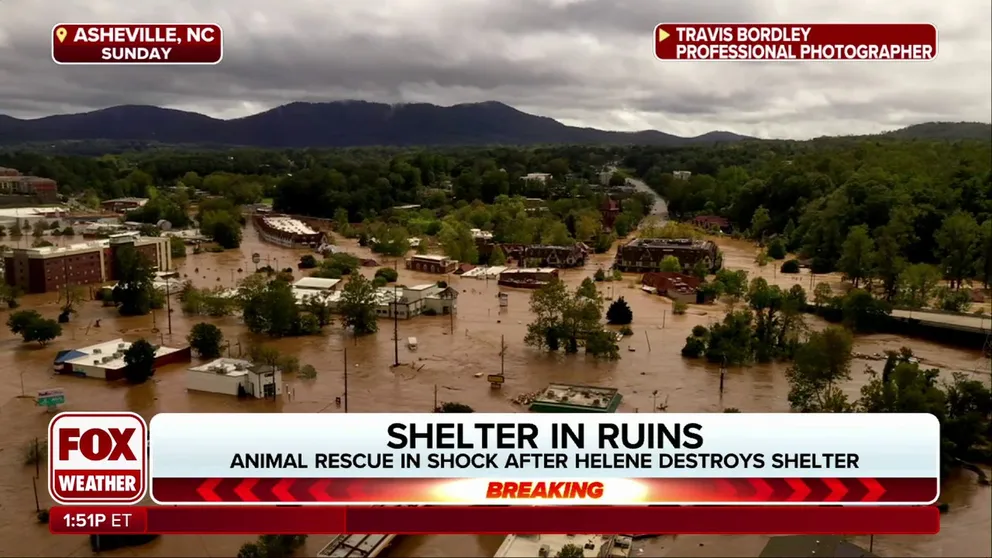 Leah Craig Chumbley with Asheville's Brother Wolf Animal Rescue says they are working around the clock to get animals out of the danger zone. "We lost everything. Our buildings were completely flooded. Everything we have is gone."