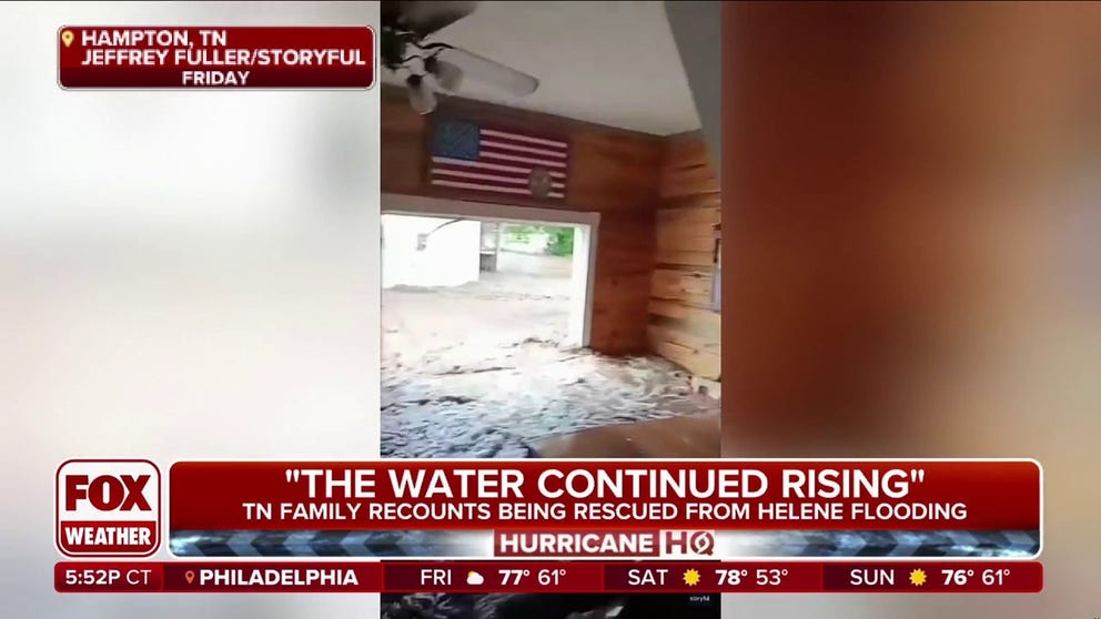 Jeffrey and Kayla Fuller tell of how flood waters rushed into their Tennessee home during Hurricane Helene's fury setting off a mad scramble to be rescued.