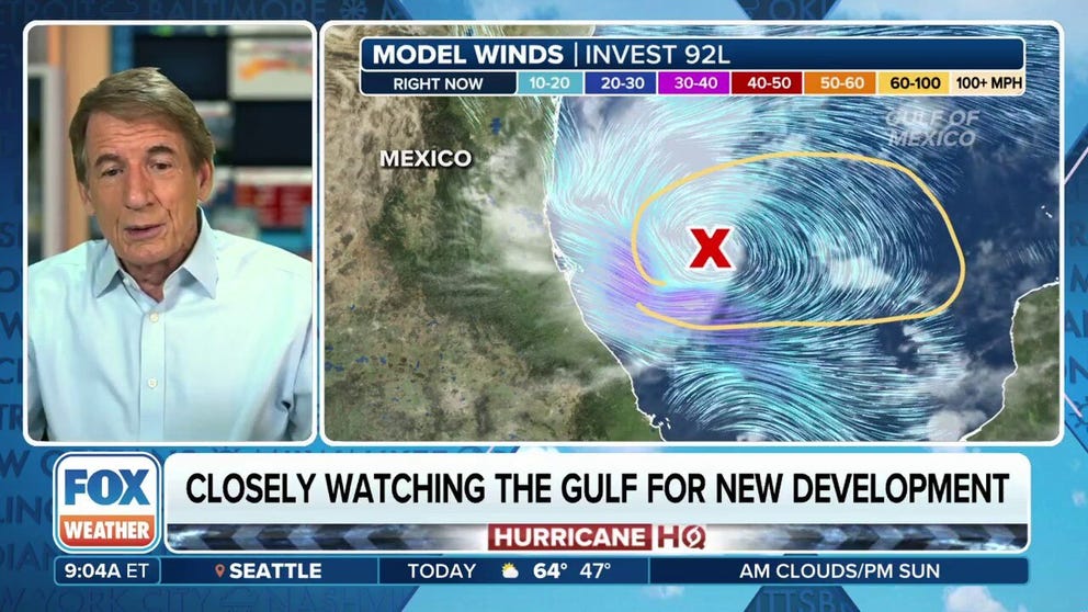 FOX Weather Hurricane Specialist Bryan Norcross says the development of Invest 92L in the Gulf of Mexico is going to happen quickly, likely by Wednesday of next week and will likely hit Florida. Oct. 5, 2024.