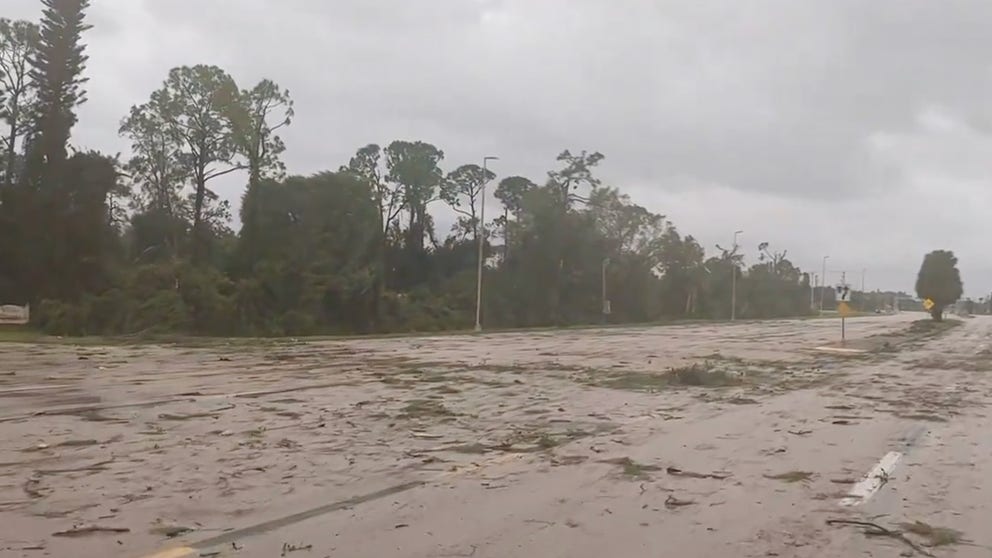 FOX Weather's Brandy Campbell said she came across damage from the likely tornado that moved through Fort Myers, Florida, on Wednesday afternoon.