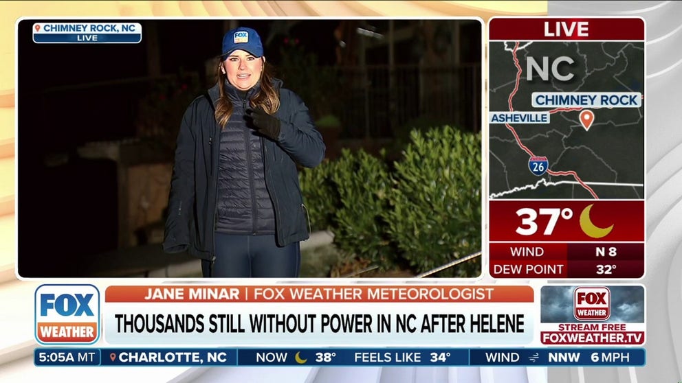 Chimney Rock, North Carolina, is now in its recovery stages following Hurricane Helene. This area was one of the many communities to be affected by Helene just a few weeks ago. The storm brought biblical flooding and left the town looking unrecognizable. FOX Weather Jane Minar is live assessing the clean-up operations amid some chilly temperatures.