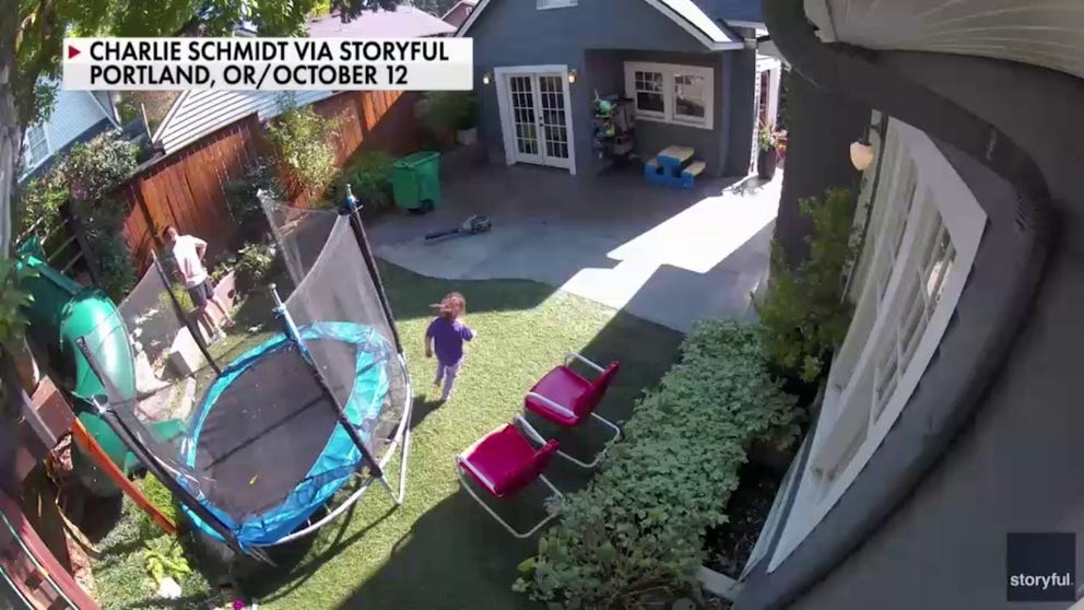 A surveillance video system outside a home in Portland, Oregon captured the moment a coyote ran after a small girl. Charlie Schmidt was spending time in his yard when the animal suddenly appeared. Schmidt said everyone was okay following the incident.