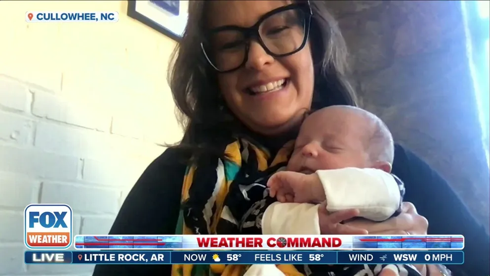 Mikum Leah Webster gave birth to her son in the middle of Helene's aftermath in western North Carolina. Webster said the storm posed some challenges when she was supposed to deliver her baby, but in the end, she was able to have her baby in a hospital. 