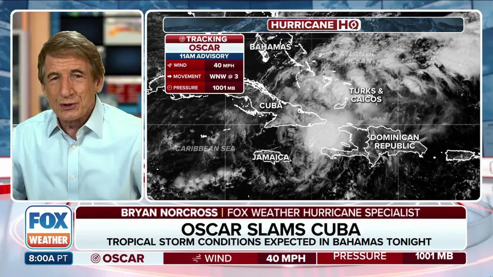 FOX Weather Hurricane Specialist Bryan Norcross breaks down the latest advisory regarding Tropical Storm Oscar and explains how the small but mighty storm was able to rapidly develop from an invest to a hurricane before the system made two landfalls over the weekend.