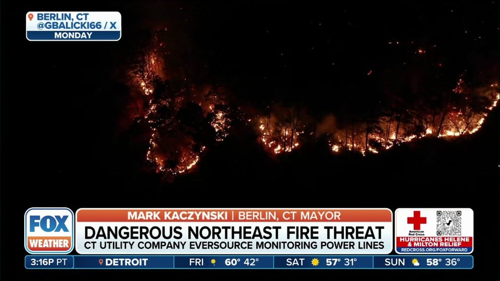 Berlin, Conn. Mayor Mark Kaczynski joins FOX Weather to give the latest on the wildfires burning in the hills outside his town. 