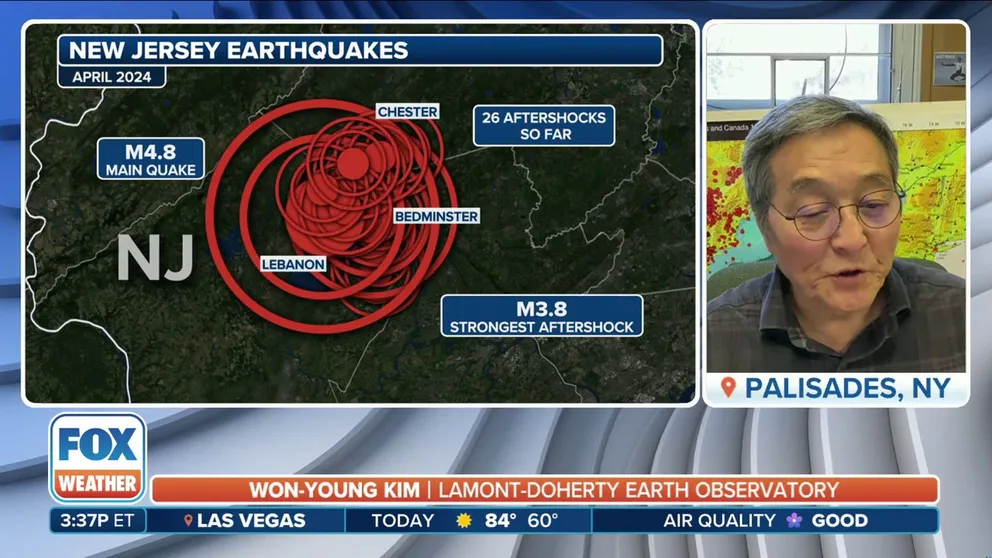 Study author Won-Young Kim with the Lamont-Doherty Earth Observatory says research has discovered a new fault line under New Jersey that helps explain the unusual spread of shaking during the 4.8 quake that rattled the region in April. 