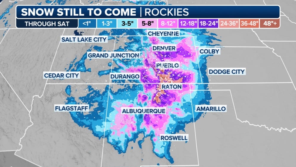 The first significant winter storm looks to impact the Rockies this week with a focus on Colorado and New Mexico.