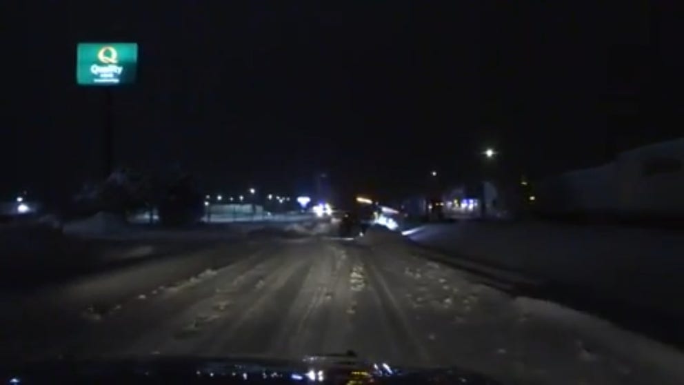 Drivers stranded by snow on I-25 near Trinidad, Colorado, on Thursday evening (Brandon Copic/ FOX Weather).