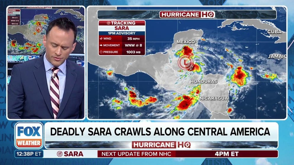 What was once Tropical Storm Sara continues to weaken and was downgraded to a tropical depression on Sunday afternoon after the deadly, late-season storm slammed portions of Central America with torrential rain that led to catastrophic flooding and mudslides.