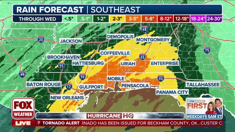 The remnants of what was once Tropical Storm Sara are expected to be pulled to the north over the Gulf of Mexico and bring heavy rain to millions of people along the Gulf Coast and into Florida this week.