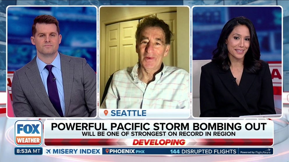 A bomb cyclone is expected to hit the Pacific Northwest. This rapidly intensifying low-pressure system could bring significant impacts, including power outages, flash flooding and blizzards. The storm's rapid development, known as bombogenesis, is making it a particularly dangerous event. Cliff Mass, an atmospheric sciences professor at the University of Washington, joins FOX Weather to provide more details on the storm and its potential impacts.