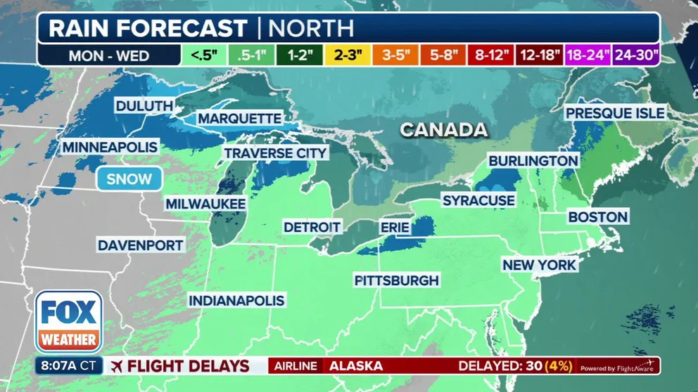 A fast-moving storm system is expected to lead to some travel disruptions as millions across the U.S. travel for Thanksgiving. Impacts from this storm should be minimal, but snow could cause problems in the Upper Midwest and Great Lakes region.