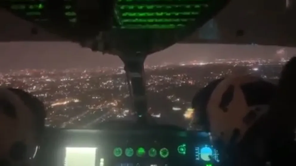 The U.K.'s National Police Air Service shared this video of their helicopter battling strong winds over London, Sunday evening.