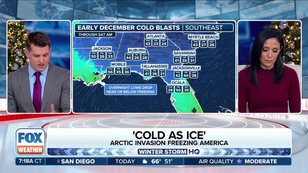 More than 200 million people across all lower 48 states woke up to below average temperatures on Tuesday, including in Florida where Freeze Warnings and Frost Advisories were in effect.