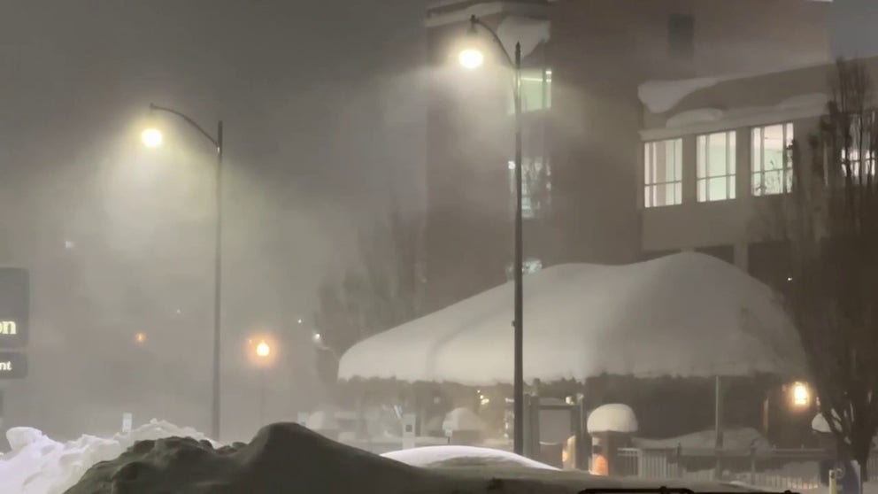 A video shared by FOX Weather Correspondent Robert Ray shows heavy snow and strong winds during a Blizzard Warning in Erie, Pennsylvania, on Thursday, Dec. 5, 2024.