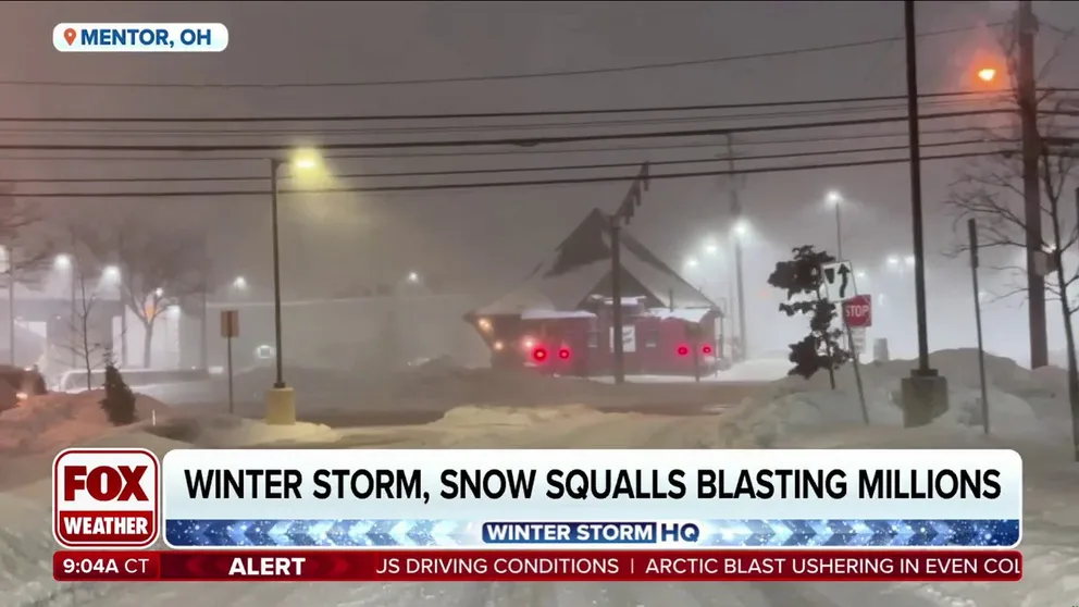 A powerful winter storm that has been sweeping across the Great Lakes region and Northeast is continuing to blast millions of people with heavy snow and strong winds. FOX Weather Correspondent Brandy Campbell was in Mentor, Ohio, where crews have been busy trying to keep road and highways clear. 