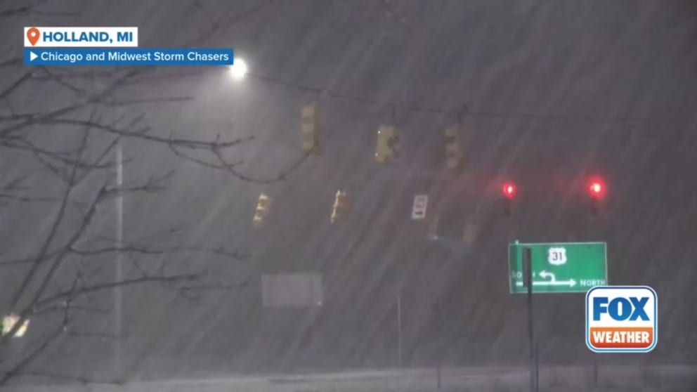 This rare phenomenon in Holland, Michigan, on Thursday morning occured when thunderstorms produce snow instead of rain, and it's typically associated with the most intense winter storms.