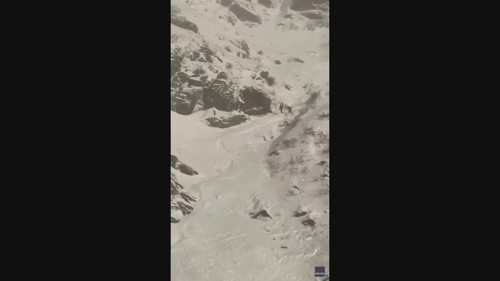 A dramatic video shows a snowboarder triggering and then outpacing an avalanche on New Hampshire’s Mount Washington last month. The video shows the moment a layer of snow started to slide down the mountain behind the snowboarder going down Tuckerman Ravine. (Video from December 2024)