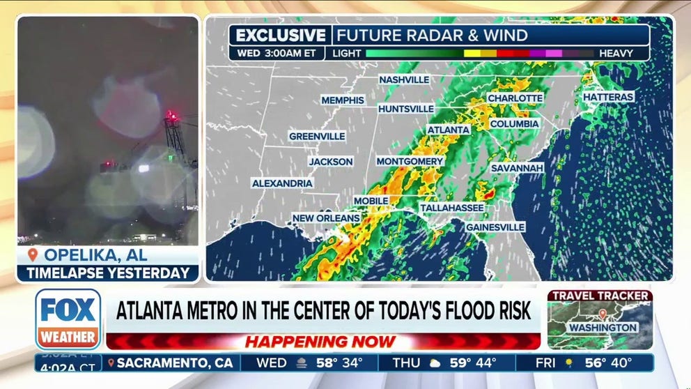 The FOX Forecast Center is tracking two storm systems with a multitude of threats to the East this week. Travel disruptions, flash flooding, severe storms, strong winds and snow are all expected.