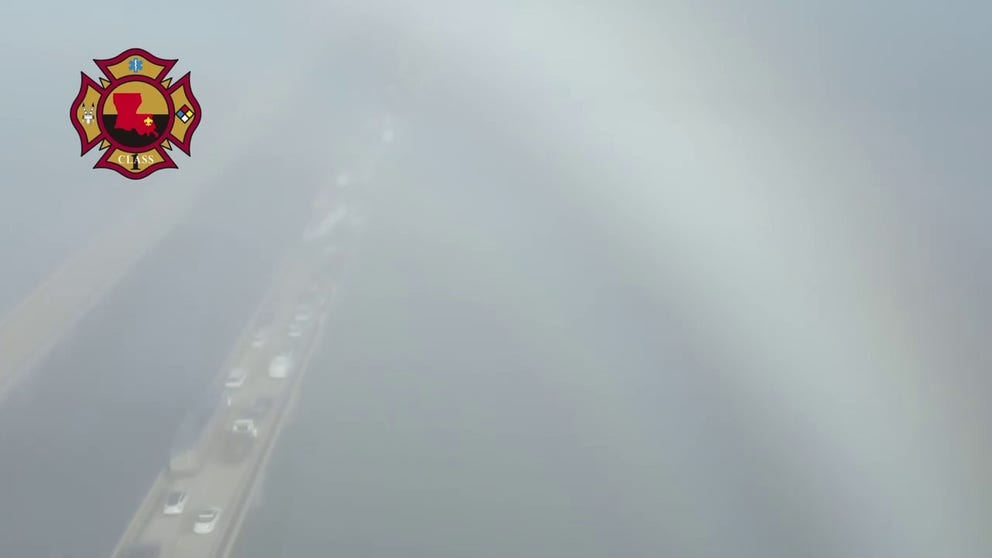 A video shared by the St. Tammany Parish Fire District #4 shows the foggy conditions that led to numerous crashes and closure of the Lake Pontchartrain Causeway on Tuesday, Dec. 17, 2024.