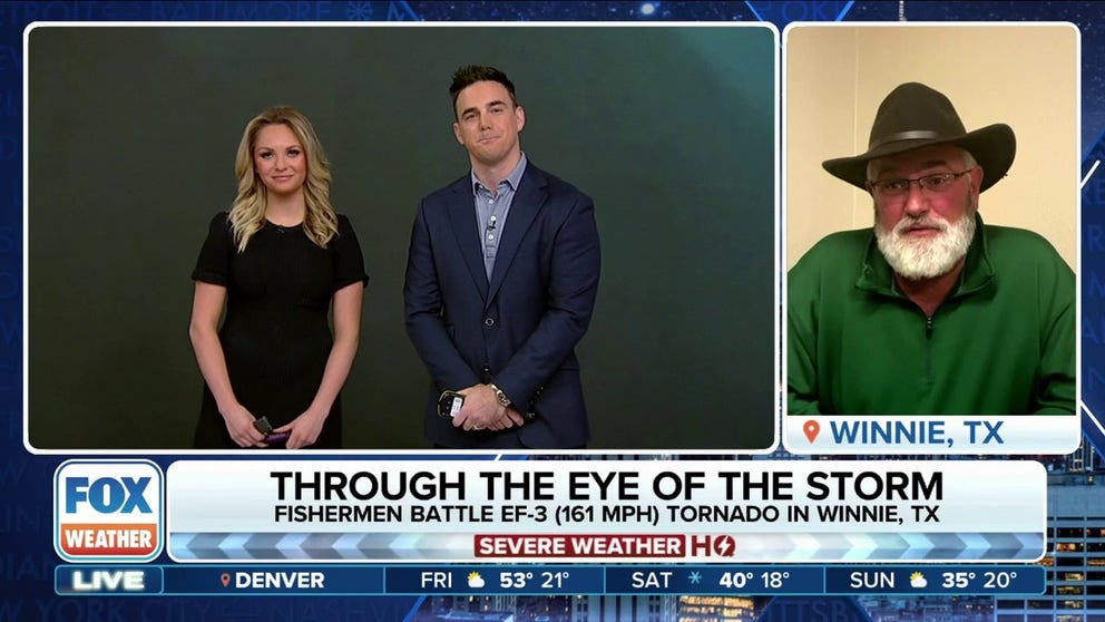 Fisherman Brian Johnson spoke about how he, a fellow fisherman and his dog survived an EF-3 tornado on a fishing boat in Texas. Jan. 2, 2025.