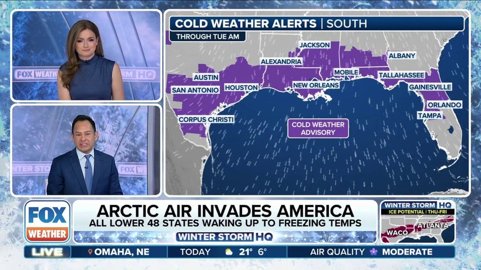 Freezing temperatures even reached Florida on Tuesday morning. Cold temperatures are expected to stay for most of January as rounds of Arctic air pour in from Canada.