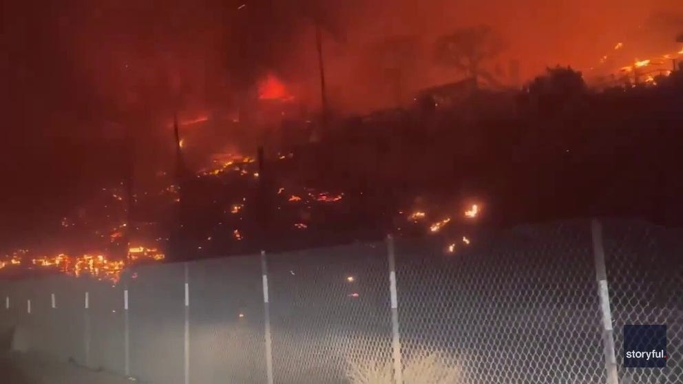 The Palisades Fire has burned hindreds of homes in Los Angeles and surrounding areas as winds fuel the blaze. The fire has burned nearly 3,000 acres as of Wednesday morning. 