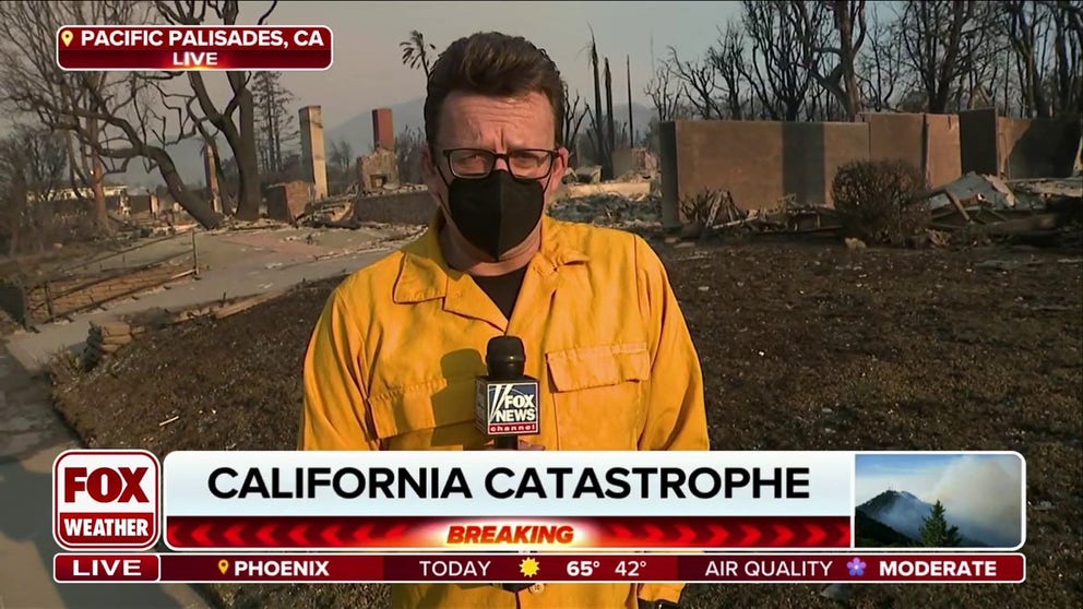 FOX News Chief Correspondent Jonathan Hunt reports from the Pacific Palisades to show the extent of the devastation caused by the Palisades Fire. FOX News' Sandra Smith anchors with FOX Weather Meteorologist Stephen Morgan to provide the latest updates on the California wildfires. Jan. 9, 2025.