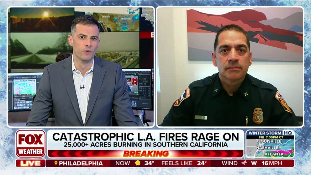 CAL FIRE Battalion Chief David Acuña spoke about how CAL FIRE has been focused on life-saving, how recent the weather has increased the wildfire risk in Southern California and how the area's topography has contributed to the flames and challenges to the emergency response.