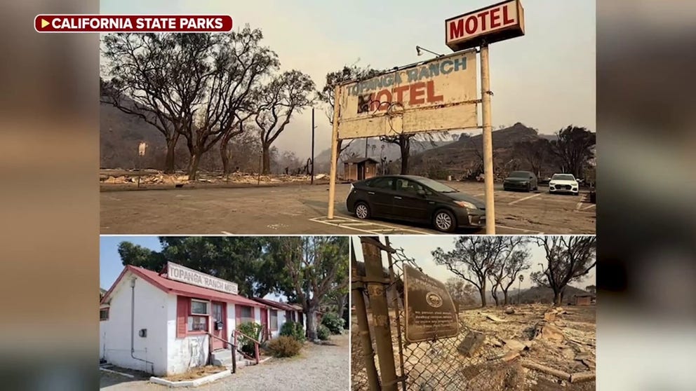 Built in 1928 by newspaper publisher and politician William Randolph Hearst, the nearly century-old motel was destroyed by the California wildfires blazing through Southern California.