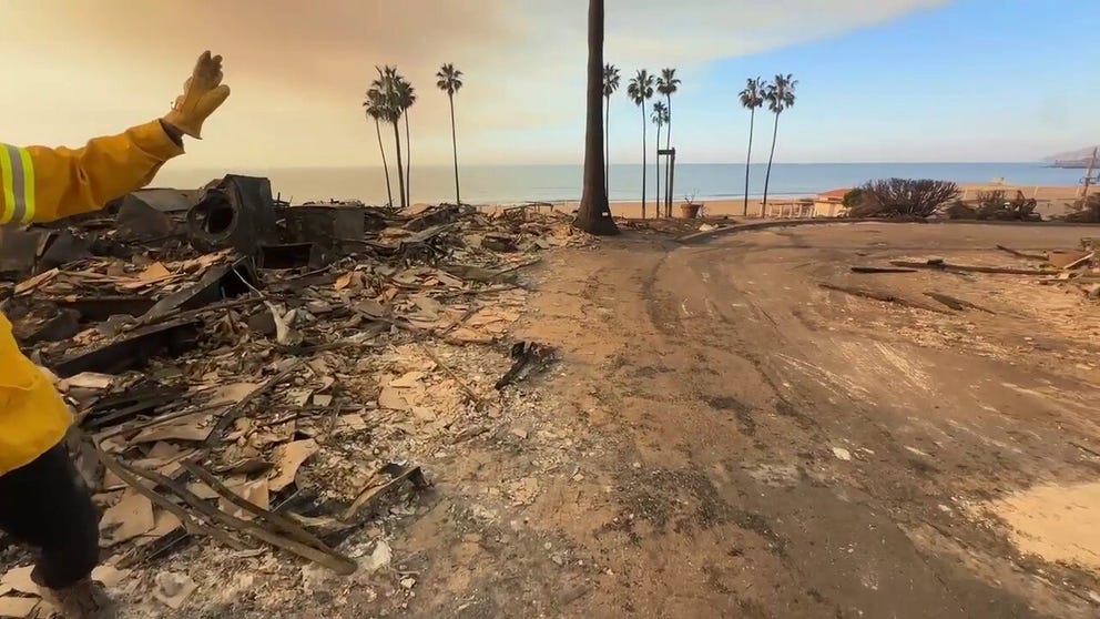 From a melted car to homes reduced to ruin, devastation abounds in Pacific Palisades in Southern California. FOX Weather Correspondent Robert Ray provides an up-close look at a scorched neighborhood still smoldering in the wake of the wildfires.