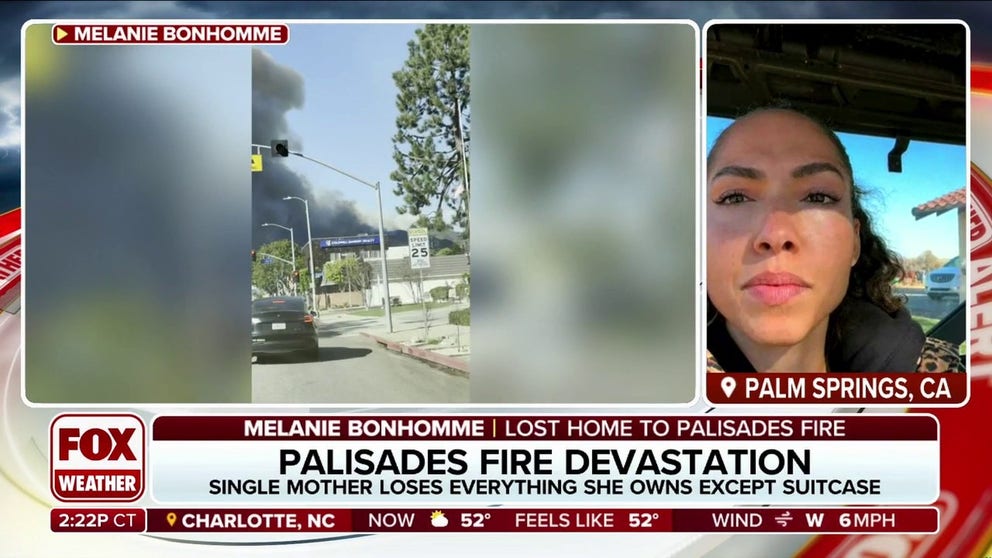 Melanie Bonhomme is a single mother who lost her home to the Palisades Fire in Los Angeles. She fled just in time to escape the fire with her 4-year-old son. Now, Bonhomme is trying to figure out where to go next.