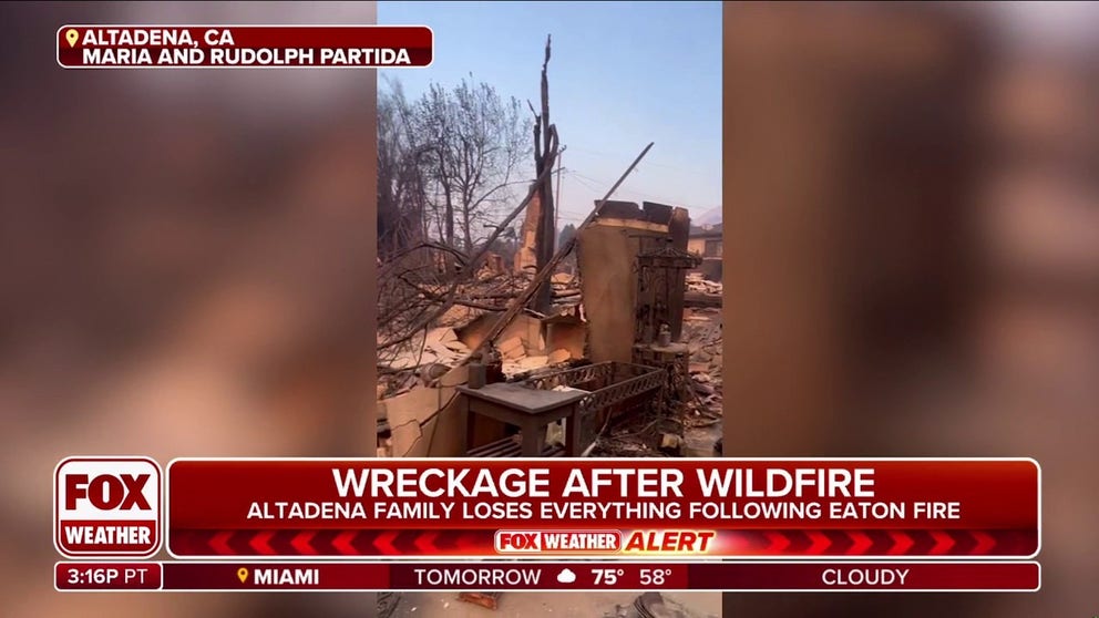 Maria and Rudolph Partida are left with nothing but memories after their home was destroyed by the recent wildfires in Altadena, California. They share their heartbreaking experience with FOX Weather, offering a glimpse into the devastating impact of the Eaton Fire.