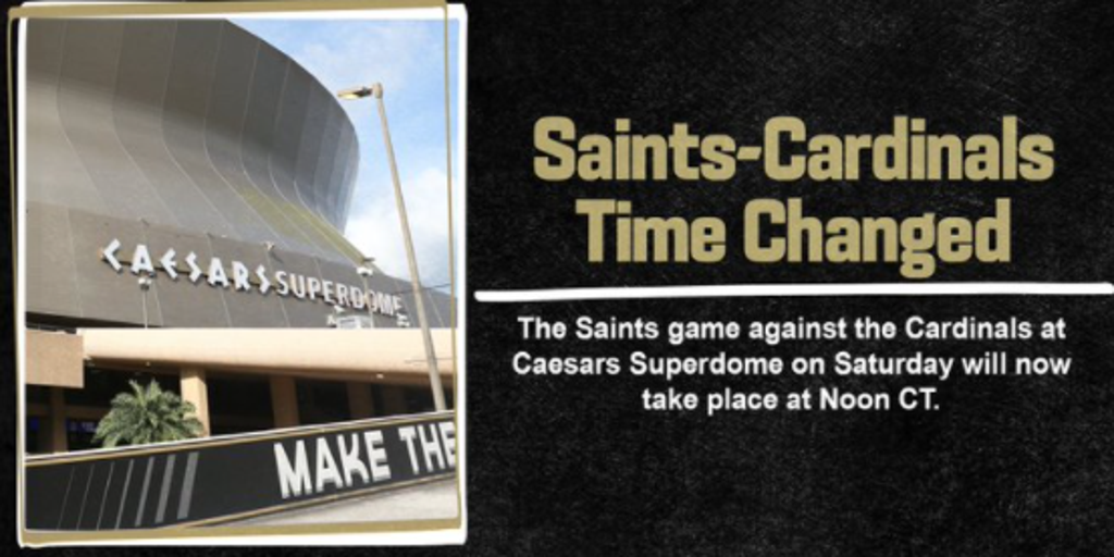 Saints game moved to noon Saturday
