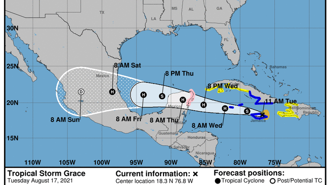 Grace forecast as of 8-17-21 12 p.m.