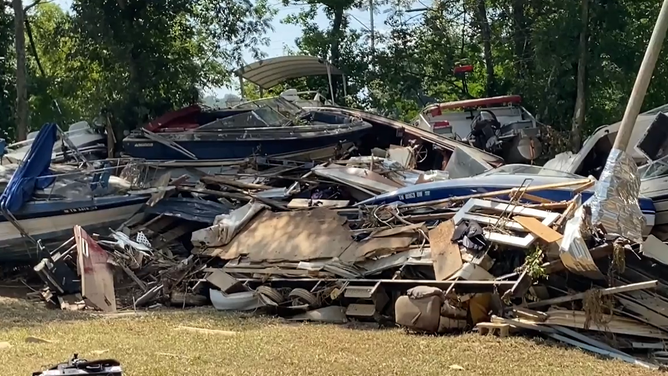 Boats destroyed from Tennessee flash flood
