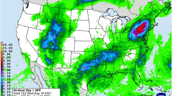 QPF forecast from WPC 8-18-21