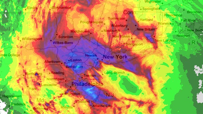 72-hour rainfall totals for Henri 8-23-2021