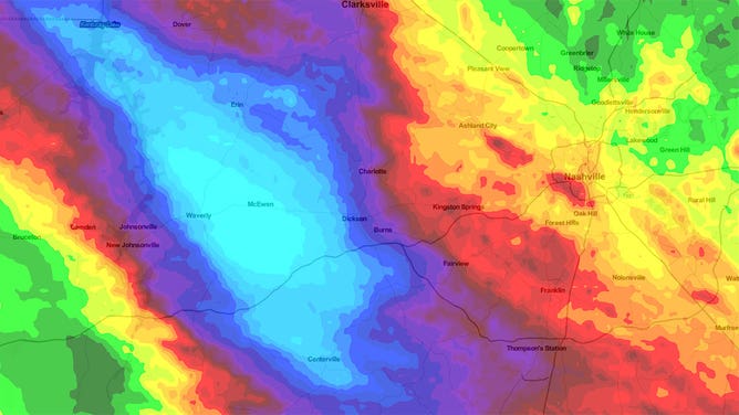 Tennessee estimated rainfall totals 8-23-21