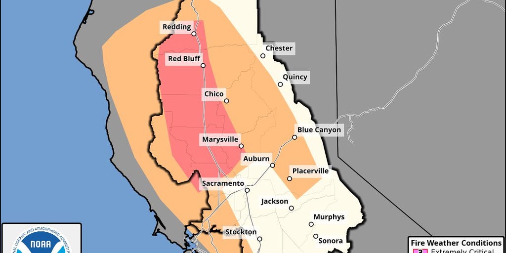 Critical fire weather conditions for Sacramento Valley Monday Fox Weather