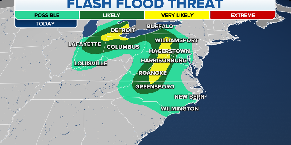 Cold front to spark severe thunderstorms, flash flooding in the East ...