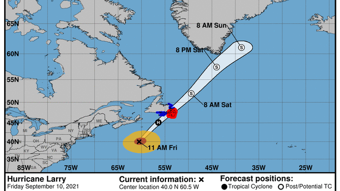 Larry 11 a.m. forecast 9/10/2021