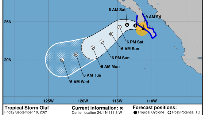 Olaf forecast 9/10/2021