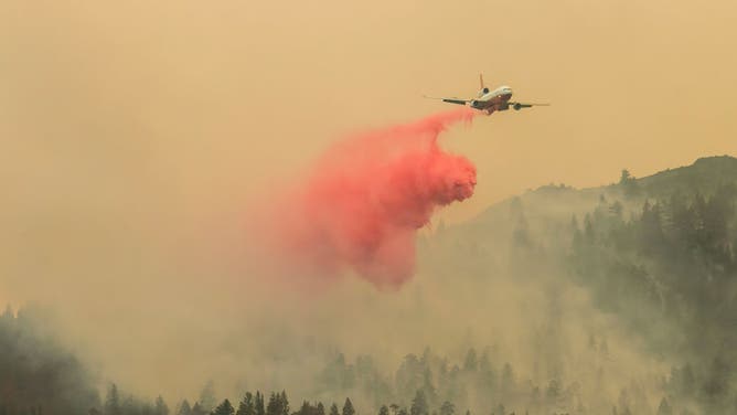 Fire retardant dropped over Dixie fire