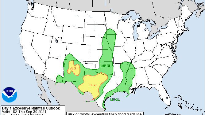 Excessive Rainfall Outlook - Day 1 9/30/21