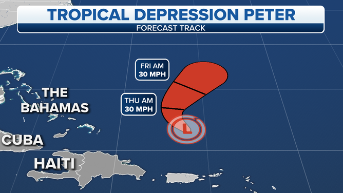 Tropical Depression Peter cone 9/22/21