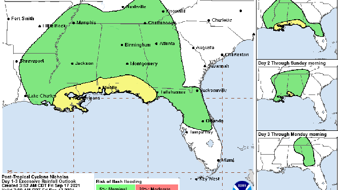 Excessive rainfall outlook 9/17/2021